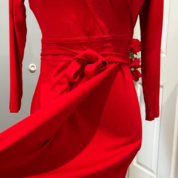 NEW Ann Taylor Modal Classic Fit Flare A-line V-Neck Belted Wrap Midi Dress 0 - Picture 8 of 16